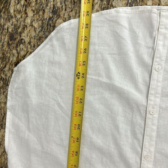 Soma WKND Relaxed Fit Linen Button Down Shirt In Optic White Size M - Picture 10 of 10